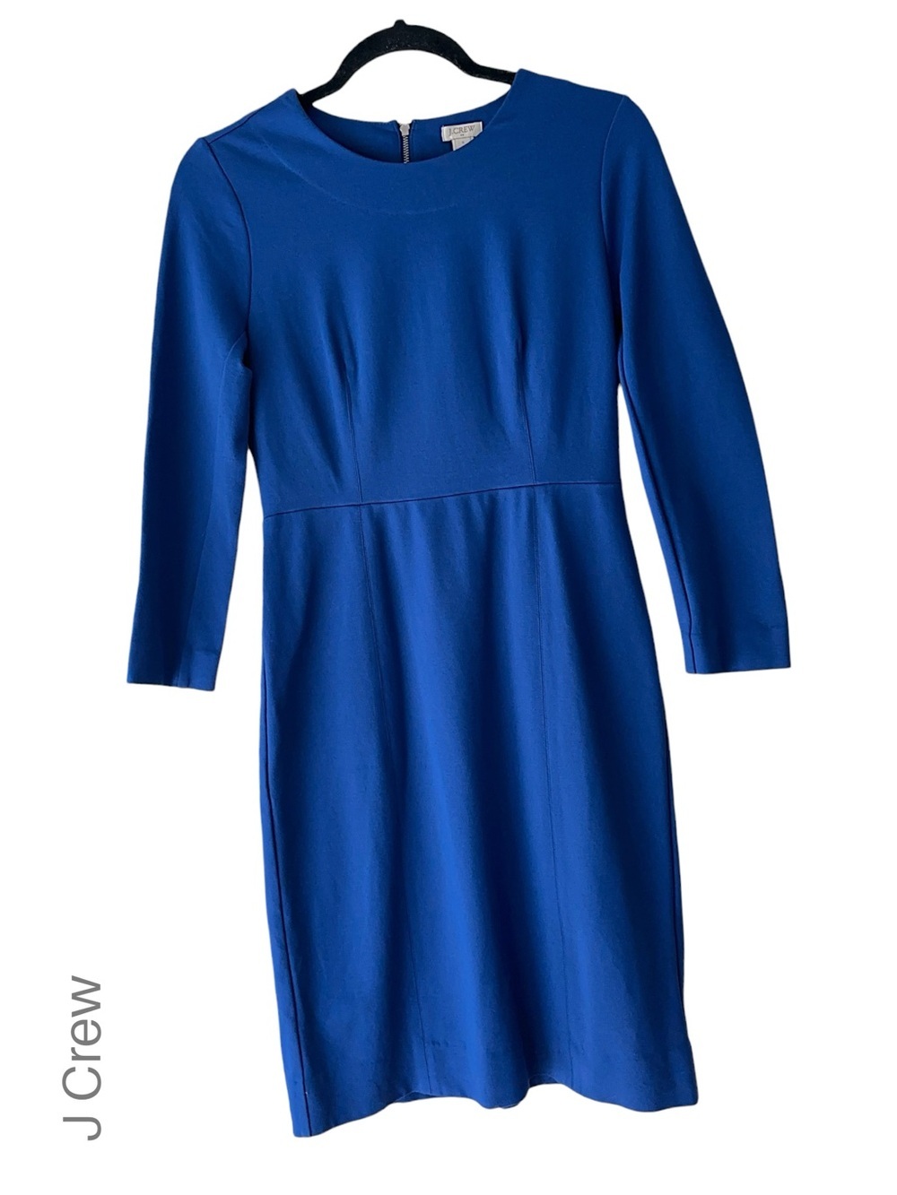 J CREW NWOT PONTE KNIT STRUCTURED SHEATH DRESS STRETCH EXPOSED ZIPPER |  Size 0